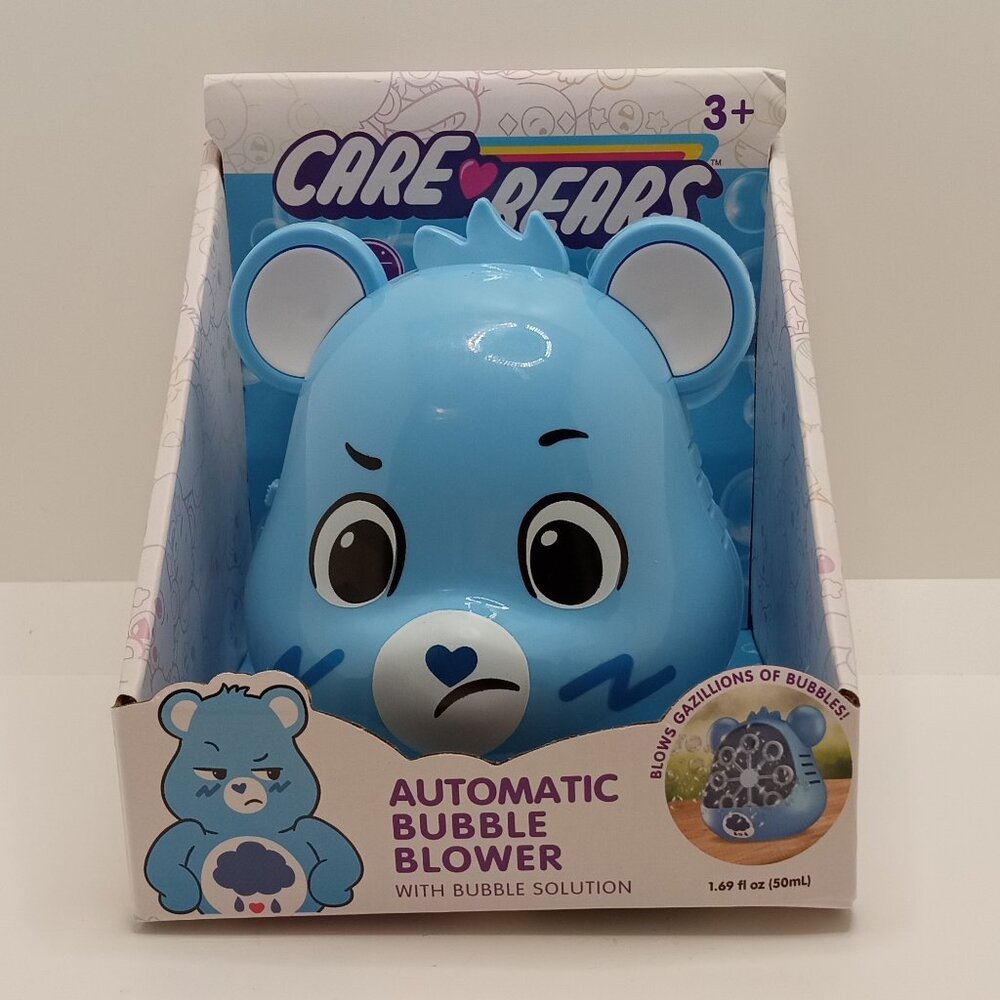 NIB Care Bears Blue Automatic Bubble Blower w/ Solution Battery Operated